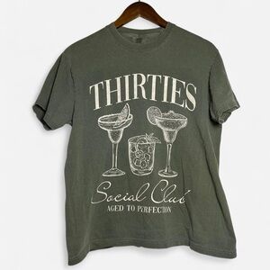 Comfort Colors Thirties Social Club Tee in Dark Olive
